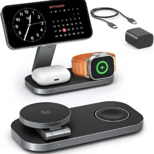 3-in-1 Foldable Wireless Charging Station for iPhone, Apple Watch & AirPods