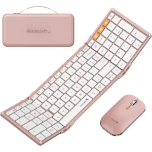 Portable Full-Size Wireless Keyboard, Mouse Set for Laptop, iPad, Tablet