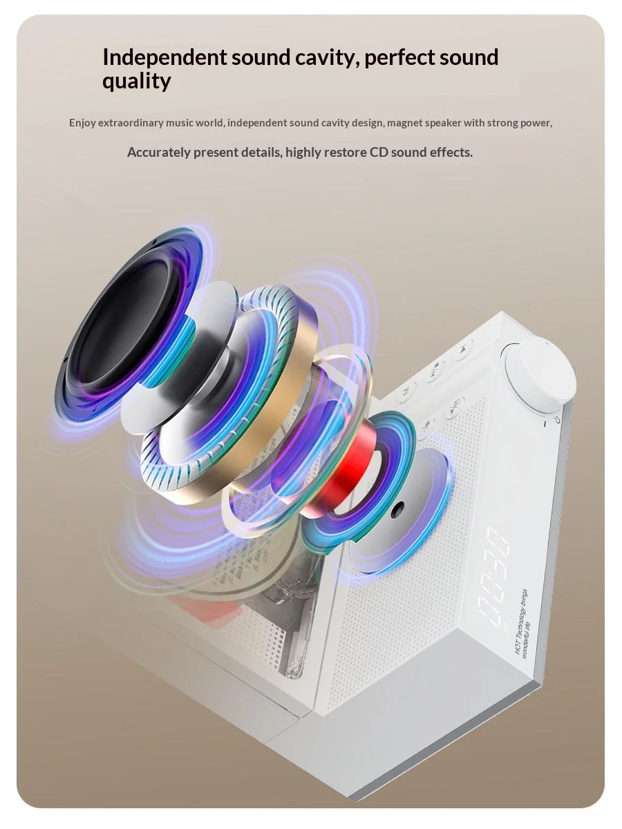 HOTT C229 CD Player Portable Bluetooth with Speaker - Image 2