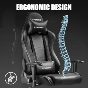 Race-inspired Ergonomic Gaming Chair w/Premium Leather & High-Density Foam - Thumbnail Image 3