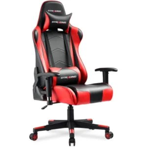 Race-inspired Ergonomic Gaming Chair w/Premium Leather & High-Density Foam - Thumbnail Image 6