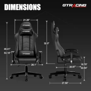 Race-inspired Ergonomic Gaming Chair w/Premium Leather & High-Density Foam - Thumbnail Image 2
