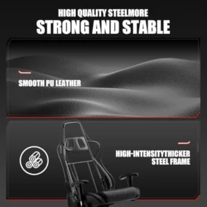 Race-inspired Ergonomic Gaming Chair w/Premium Leather & High-Density Foam - Thumbnail Image 4